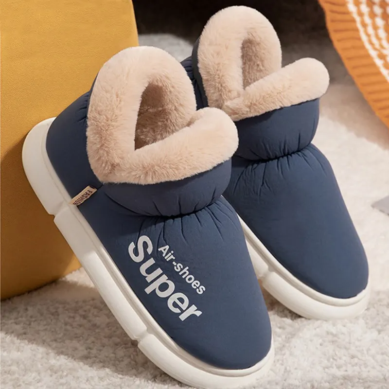 Plush Fleece High-Back House Slippers