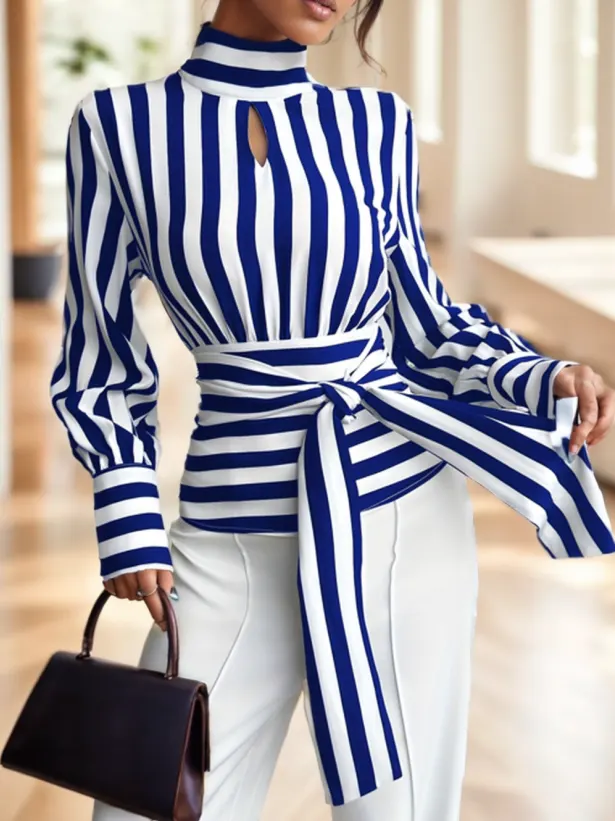 Striped Long-Sleeve Top