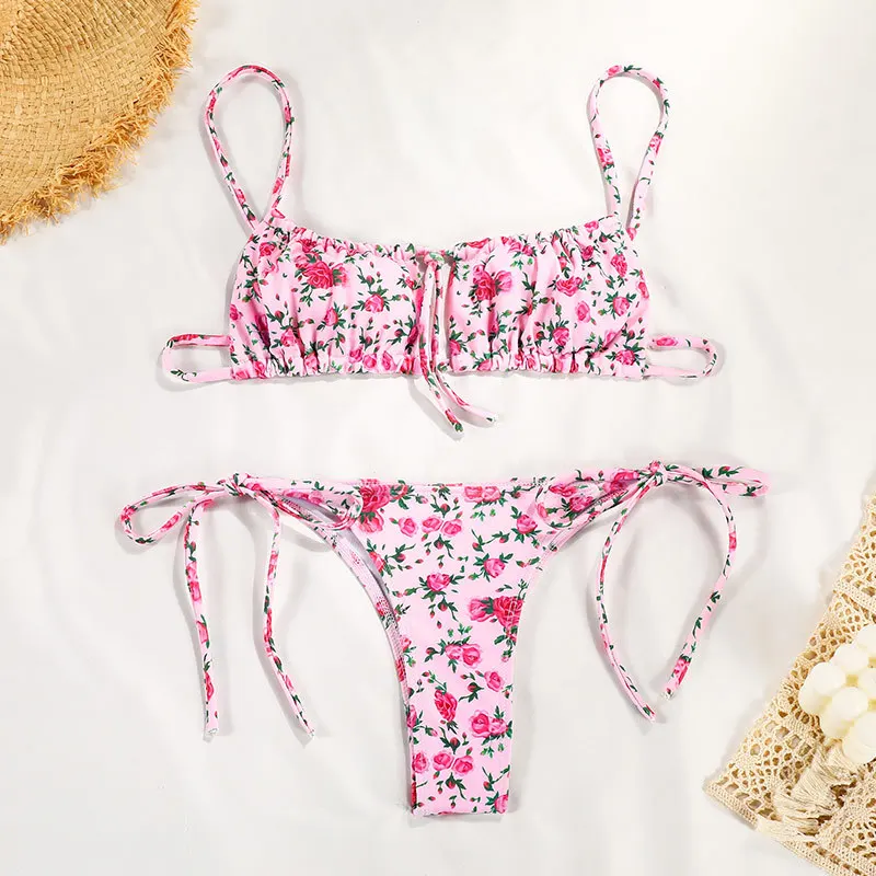 Printed Strap Two-Piece Bikini