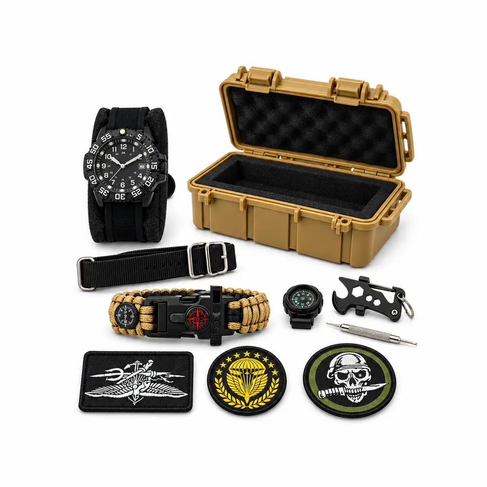 Analog Watch and Paracord Bracelet Gift Set