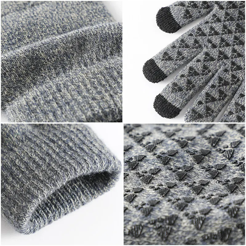 Textured Knit Stretch Winter Gloves
