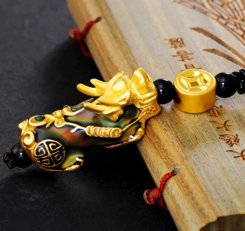 Sand Gold Pixiu Jewelry Set