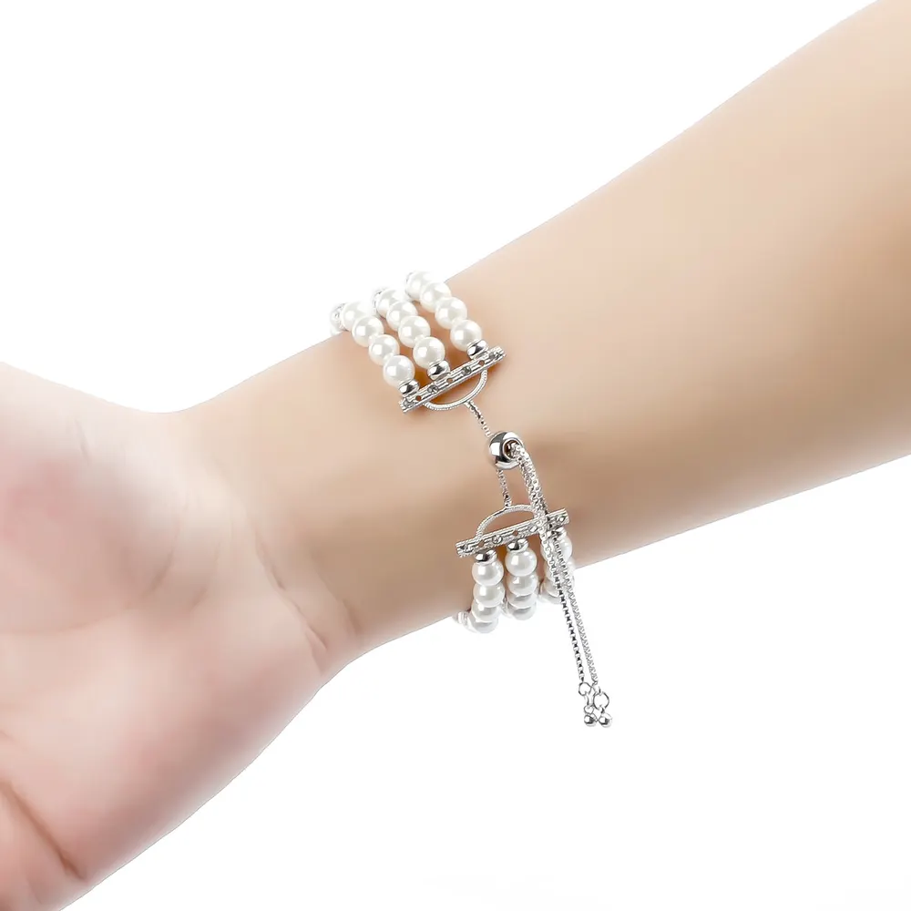 Pearl and Alloy Stretch Bracelet