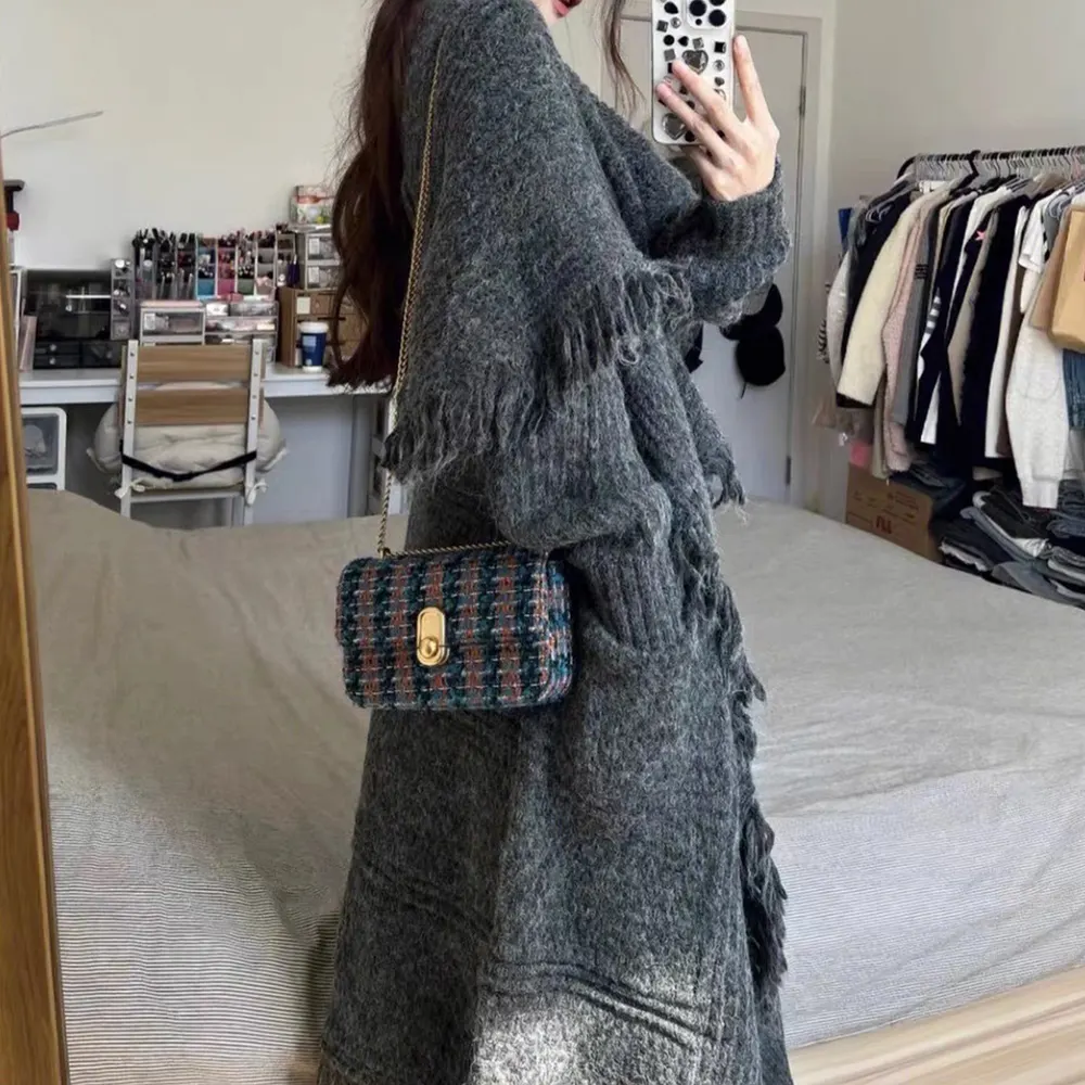Hand-Knit Alpaca Blend Sweater Coat