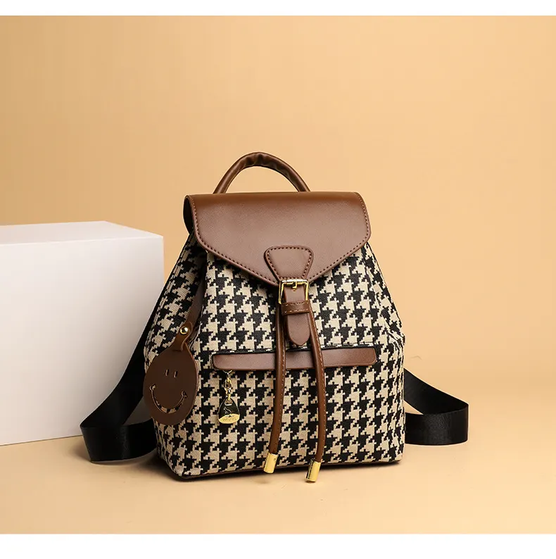 PU Leather Bucket Backpack