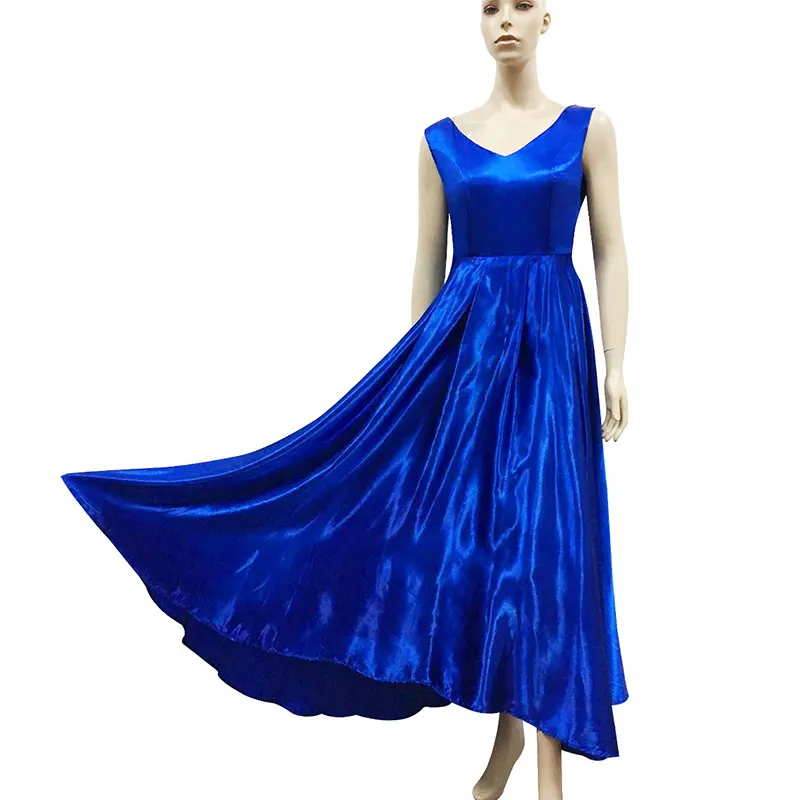 Satin Bow-Back Deep V Evening Gown