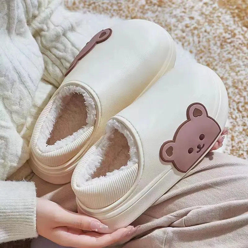 Fluffy Bear Winter House Slippers