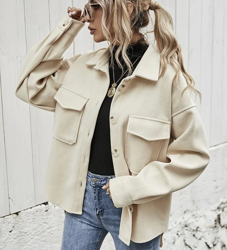 Short Lapel Single-Breasted Coat