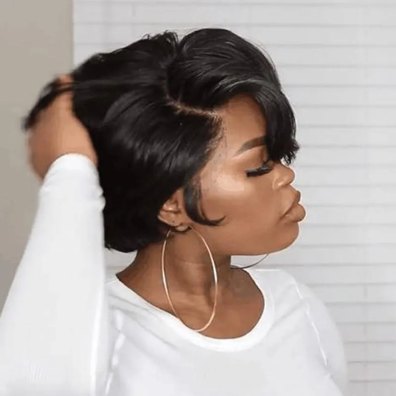 Short Bob Lace Frontal Wig in Black