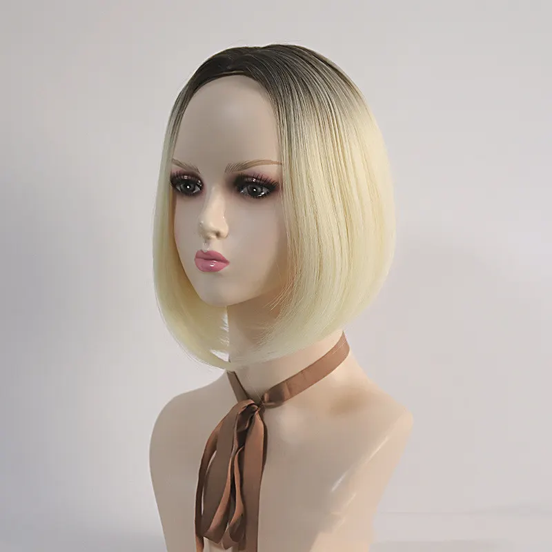 Gradient Bob Wig with Side Part