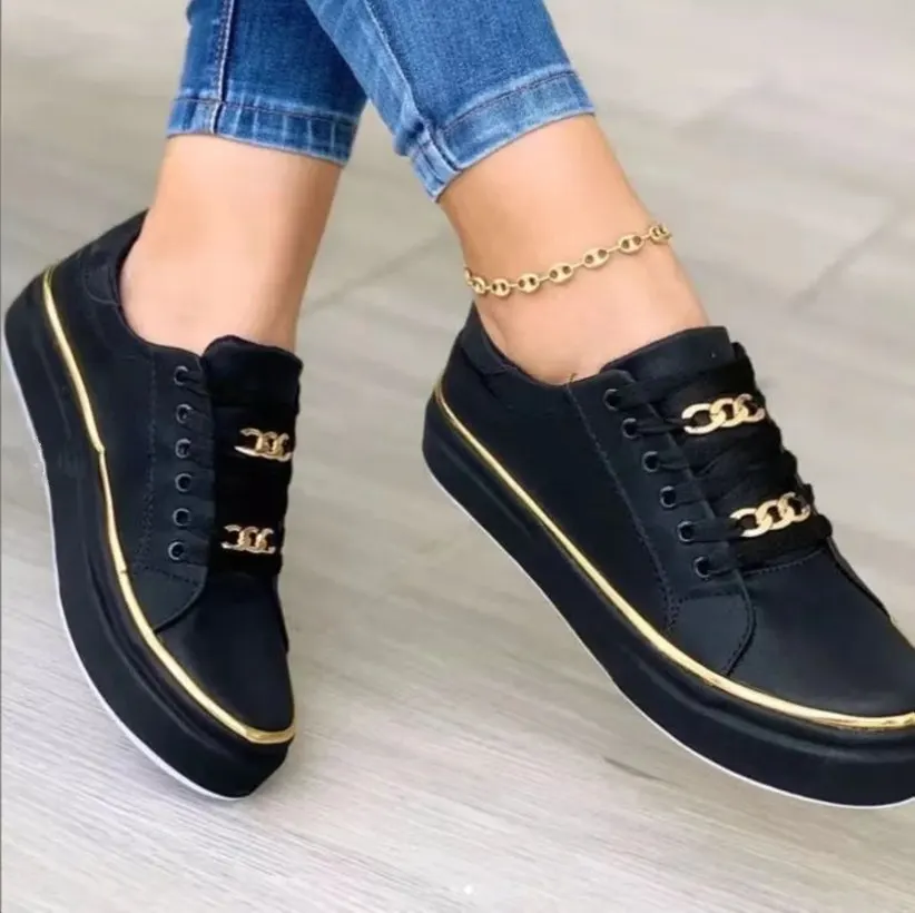 Chain-Detail Chunky Sole Flats