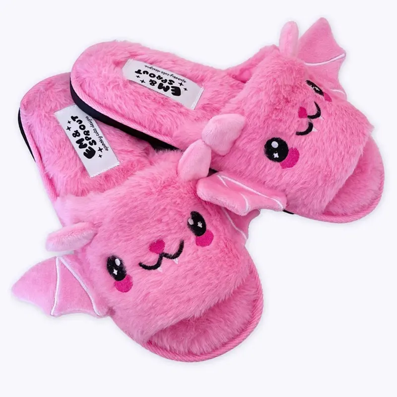 Bat Wing Plush House Slippers