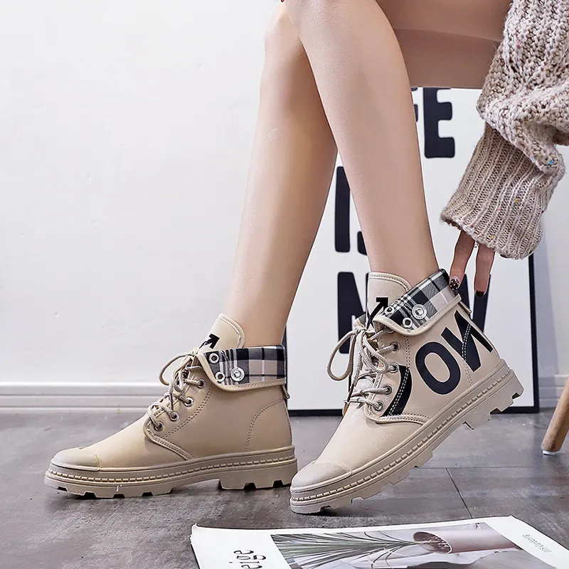 Cross-Strap High-Top Canvas Boots