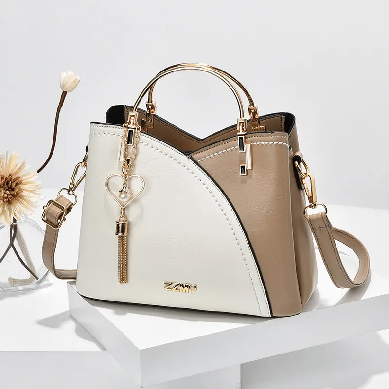 Color Block Tassel Crossbody Handbag