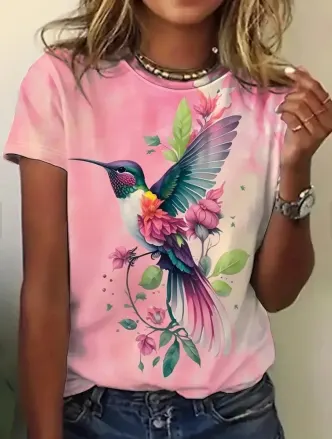 3D Colorful Animal Print T-Shirt