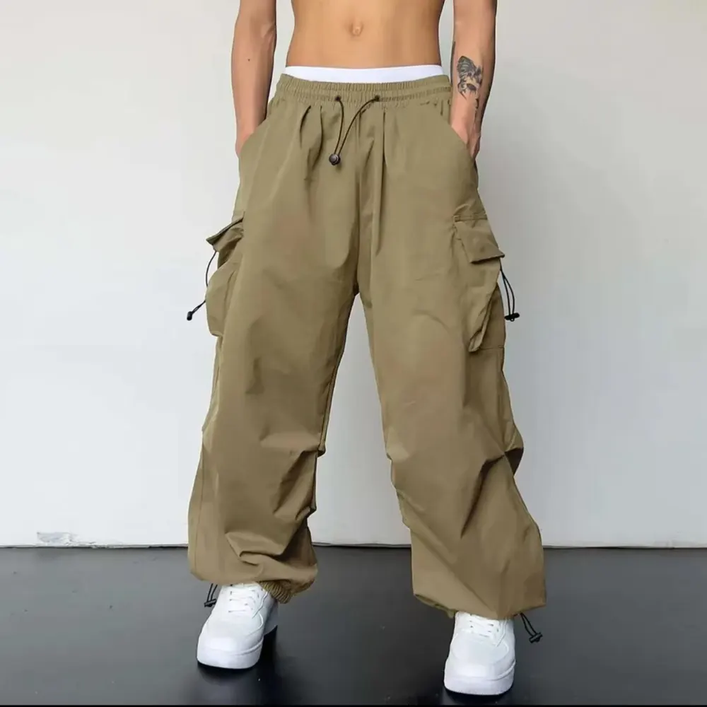 Cuffed Wide-Leg Work Trousers