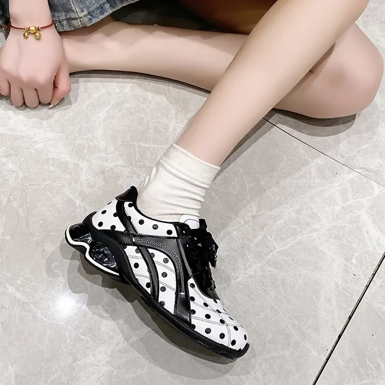 Polka Dot Color Block Sneakers