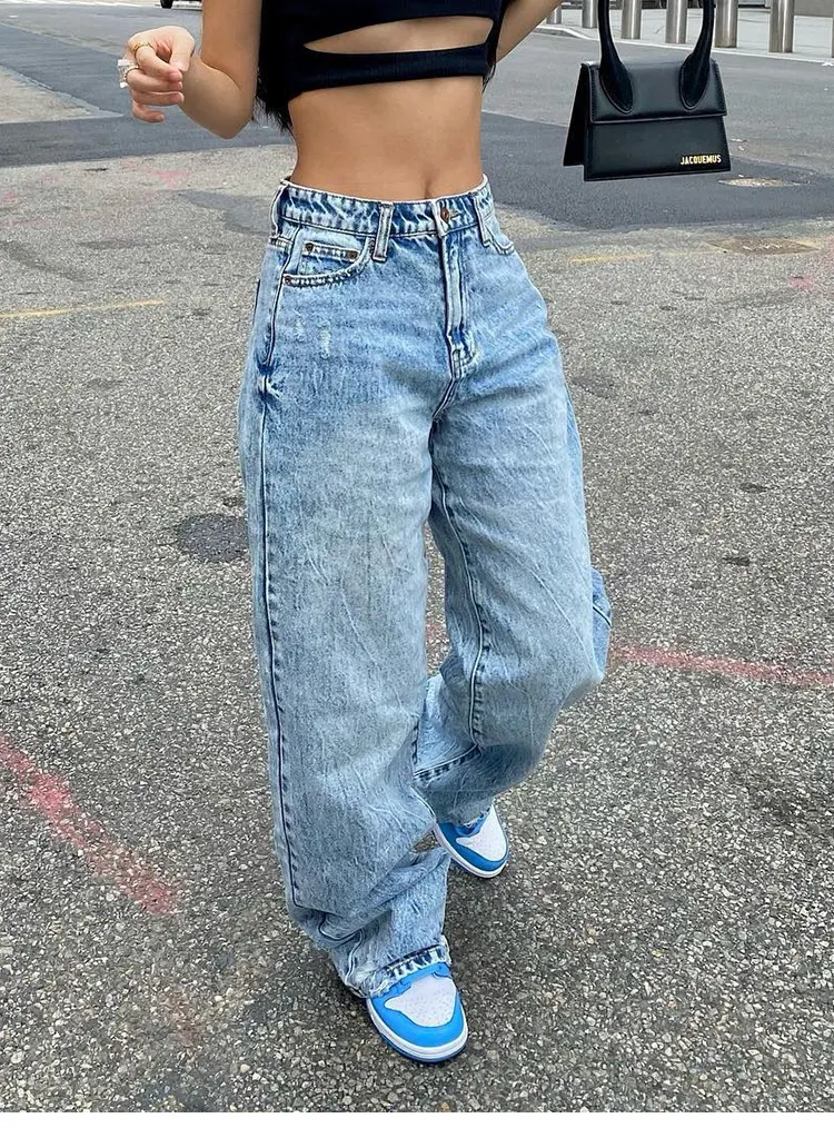 High-Waist Slim Cotton Denim Jeans