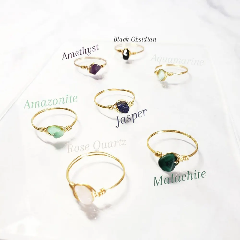 Hand-Braided Wire Gemstone Ring