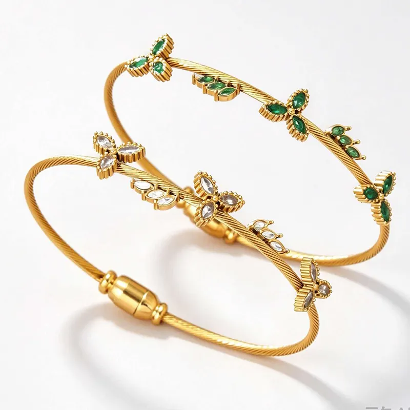 Stainless Steel Zircon Inlay Bracelet