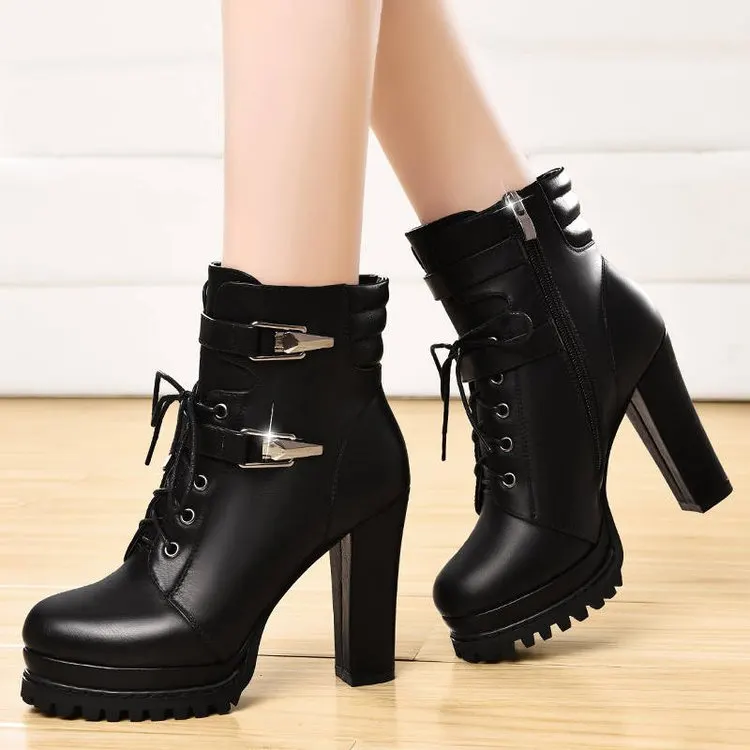 Round Toe Chunky Heel Pump