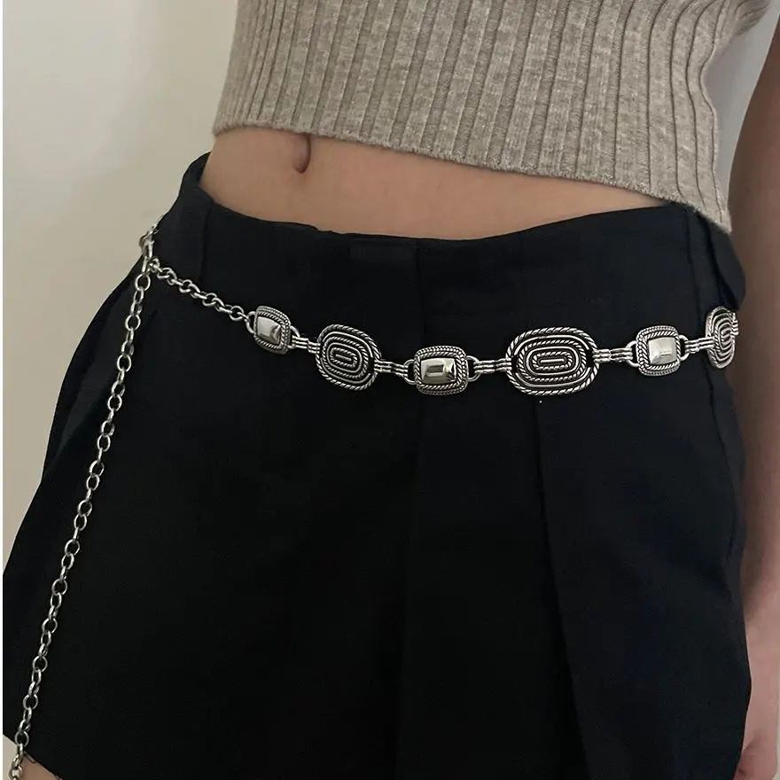 Silver Retro Metal Waist Chain
