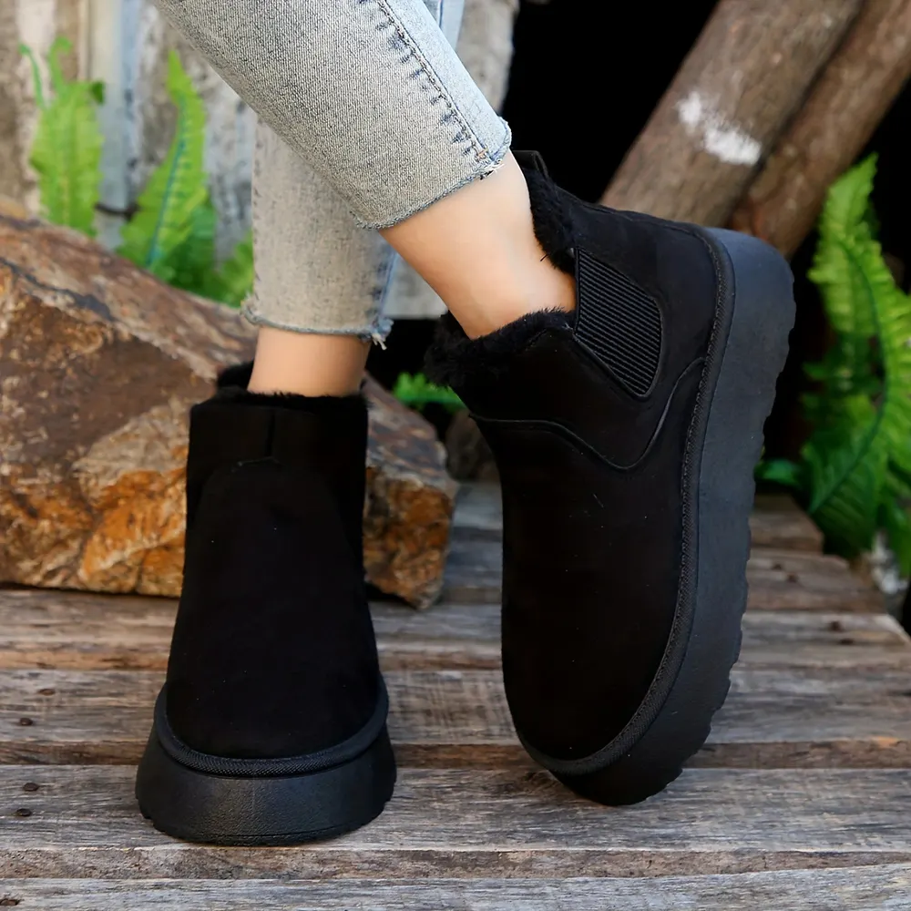 Plush Lined Winter Ankle Boots