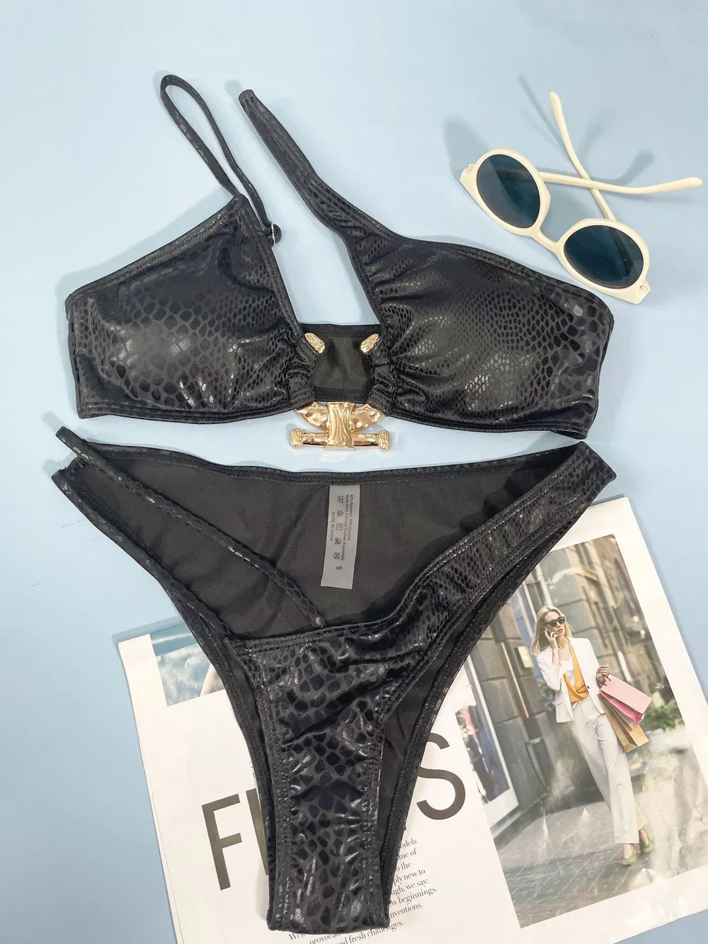 Serpentine Print Bikini Set