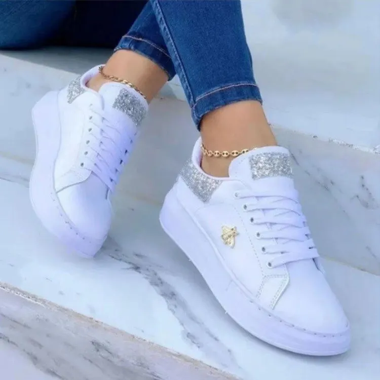 Lace-Up Low-Top Platform Sneakers