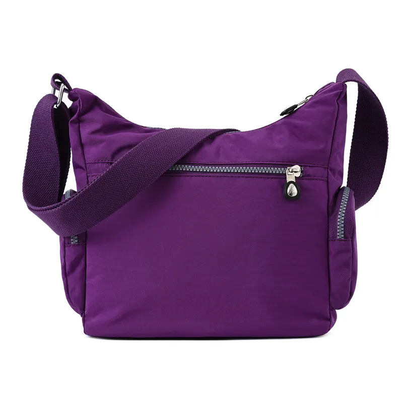 Nylon Crossbody Bag with Multiple Pockets