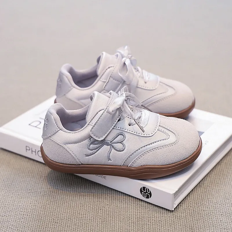 Suede Skate Trainers with Bow Detail