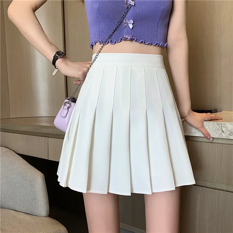 Plaid Pleated High-Waist Mini Skirt