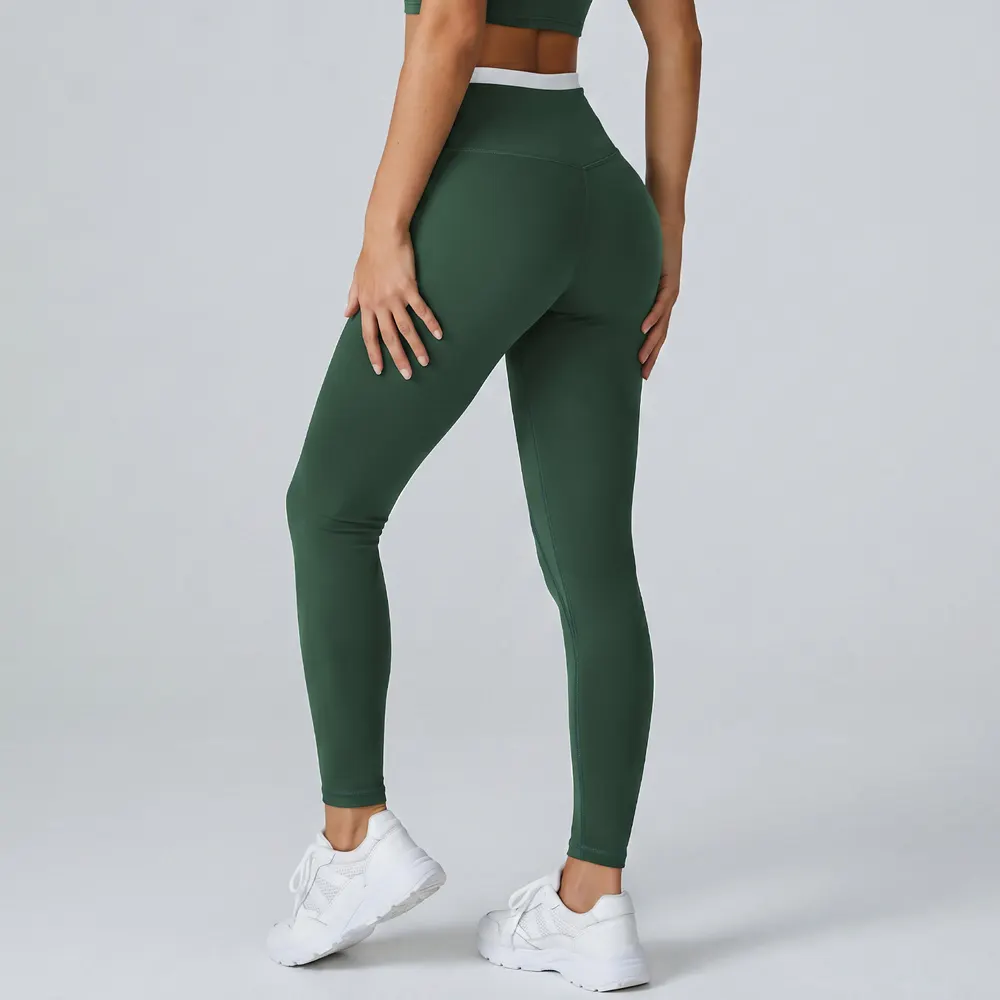 Contrast Waistband Sculpting Leggings