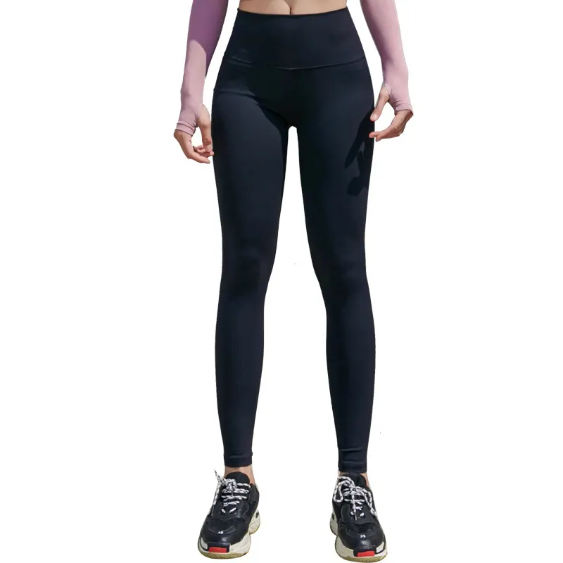 Cross-Waist Nylon Sports Leggings