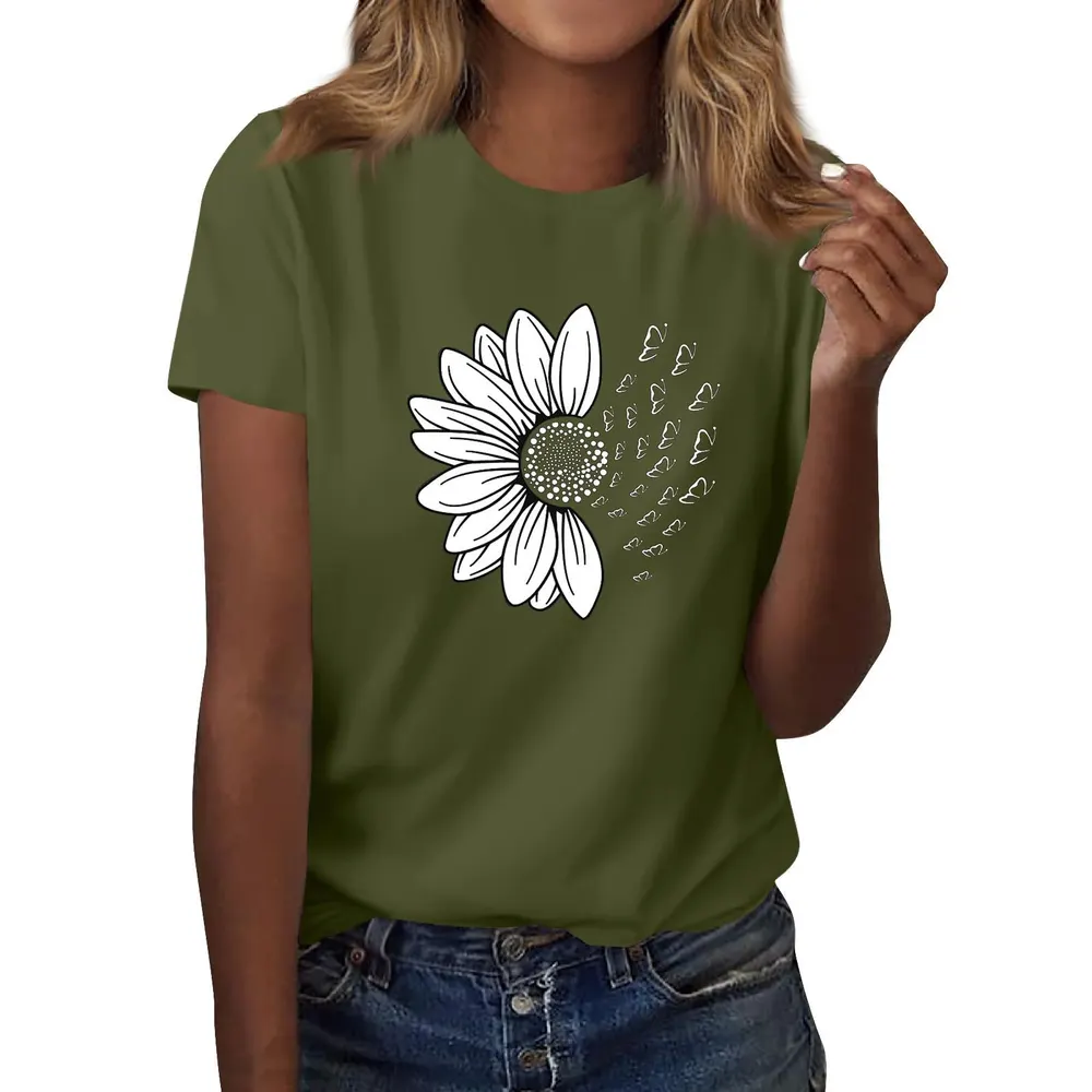 Colorful Print Round Neck T-Shirt