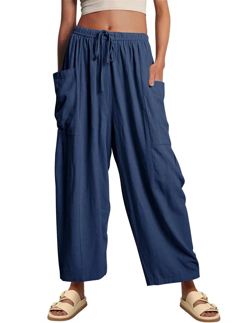 High-Waist Pleated Wide-Leg Trousers