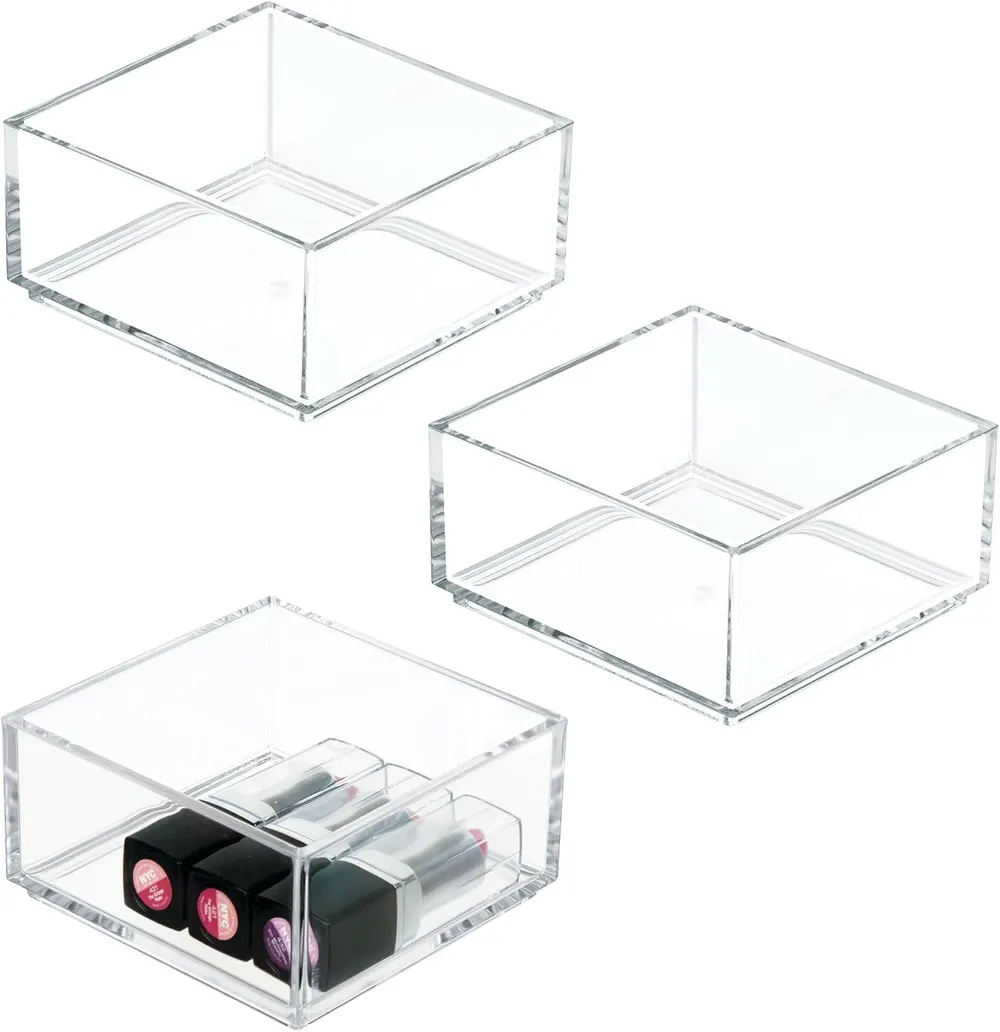 Clear Cosmetic Drawer Organizer Set of 3