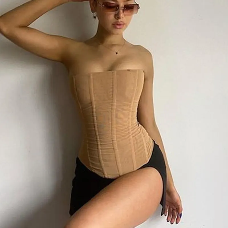 Mesh Backless Tube Top