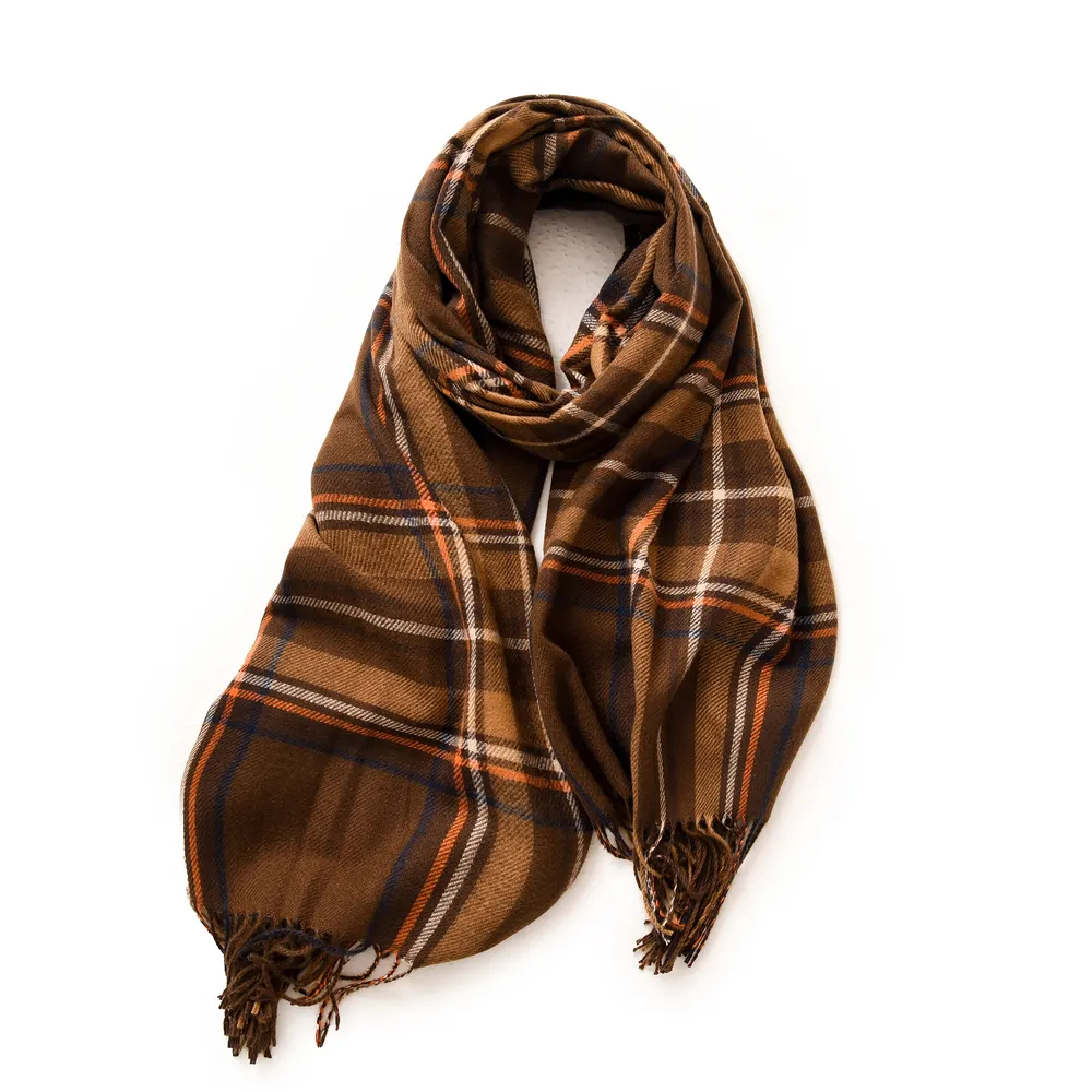Imitation Cashmere Plaid Winter Scarf