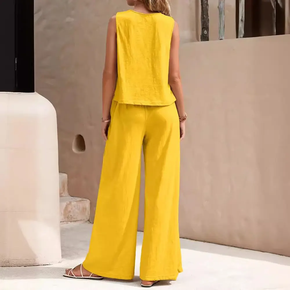 Loose Sleeveless Top and Trouser Set