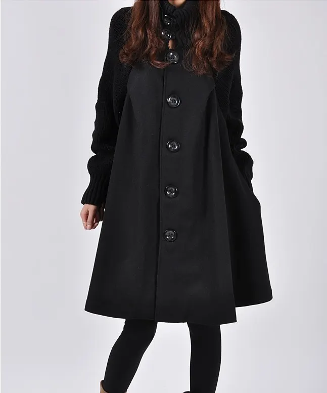 Wool-Blend Mid-Length Trench Coat