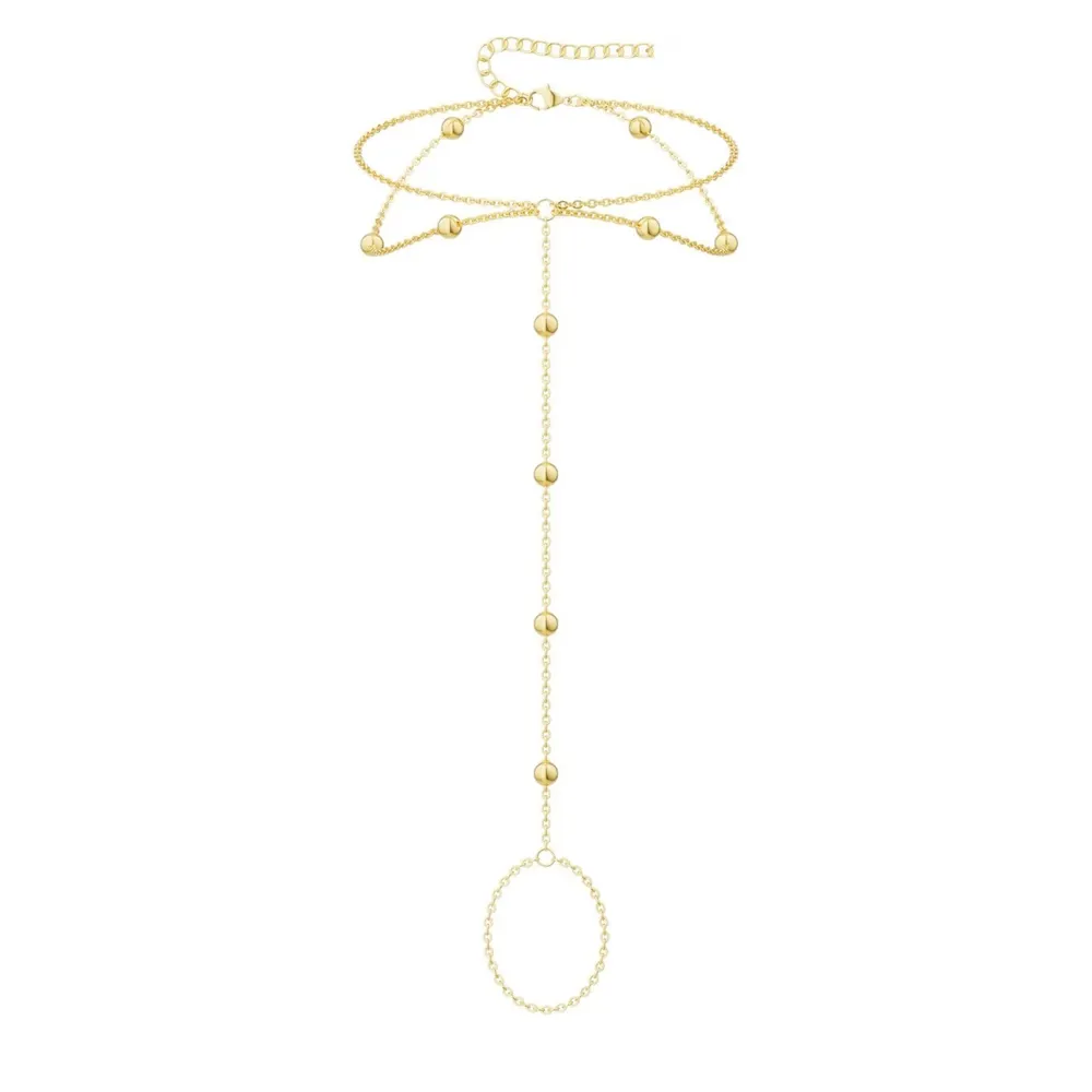 Ball Bead Anklet, Gold or Silver
