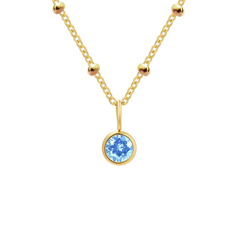 Geometric Birthstone Zircon Necklace