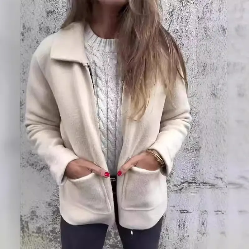 Lapel Zip Jacket with Pockets