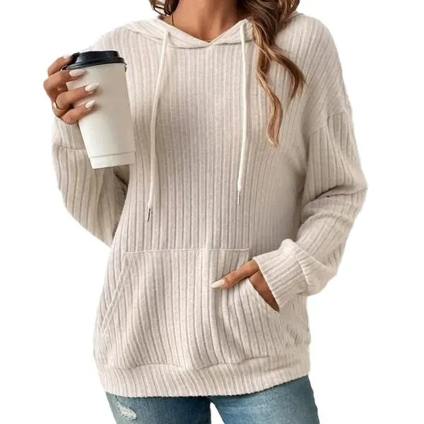 Drawstring Hooded Sweatshirt with Pockets