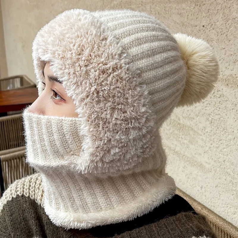 Dome Knit Hat and Scarf in One