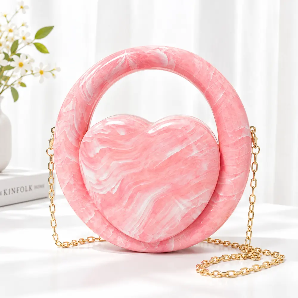 Heart-Shaped Acrylic Evening Clutch