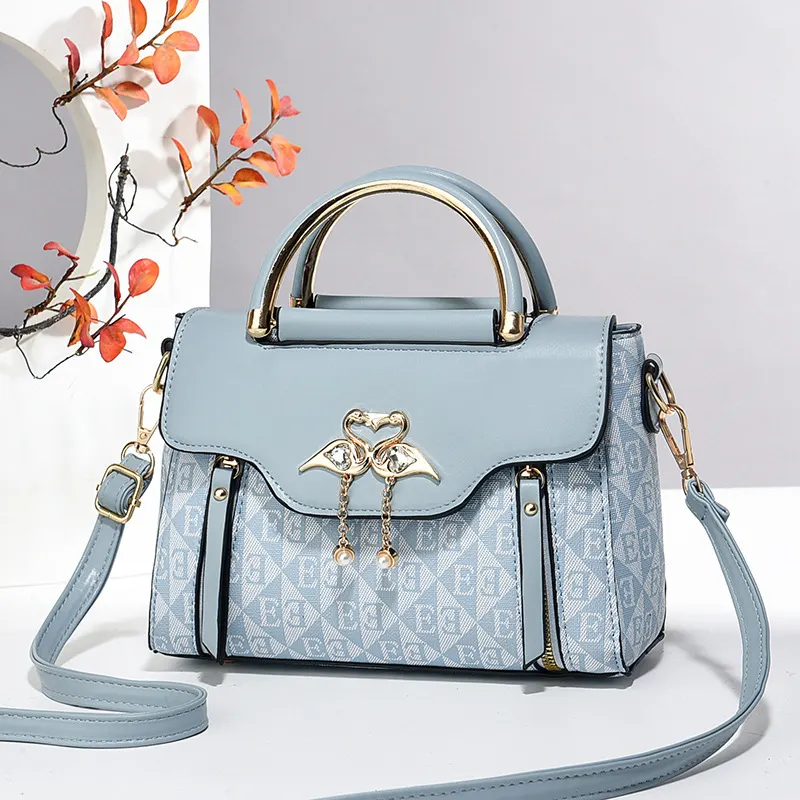 Printed PU Tote with Crossbody Strap