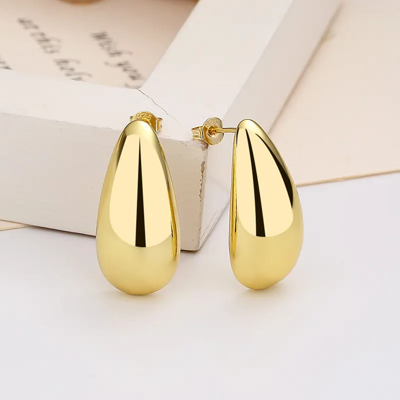Water Drop Gold-Plated Earrings