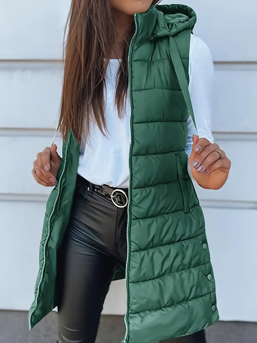 Quilted Hooded Zip Vest